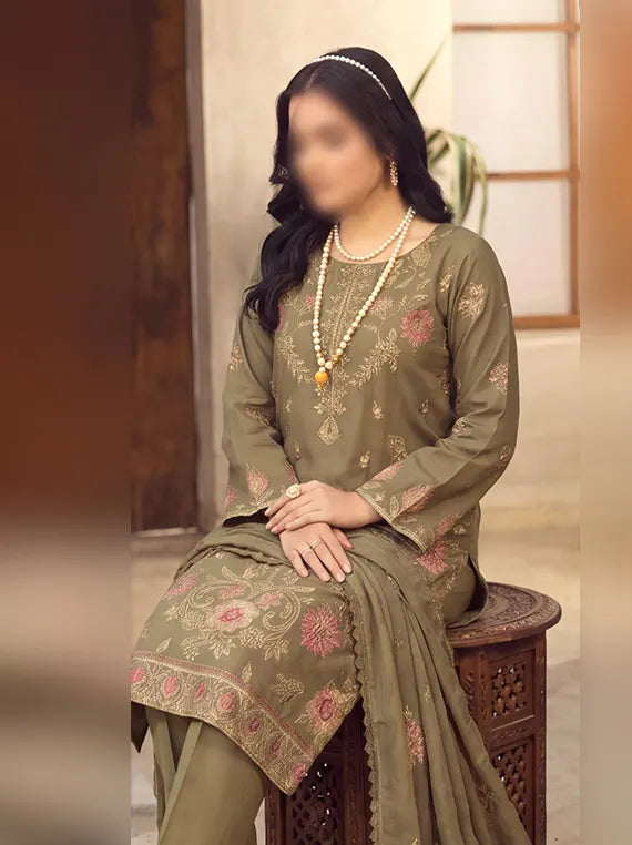 Seran by Fantak Unstitched Karandi Lawn Collection'26 V-525 (D-05)