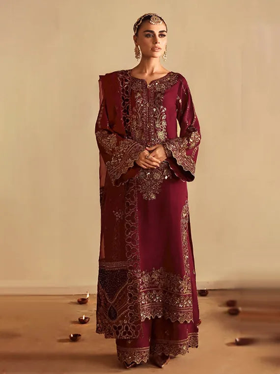 Shagna by Ramsha Embroidered Raw Silk Collection 2025 (S-04)