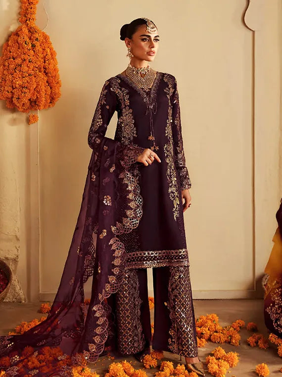 Shagna by Ramsha Embroidered Raw Silk Collection 2025 (S-06)