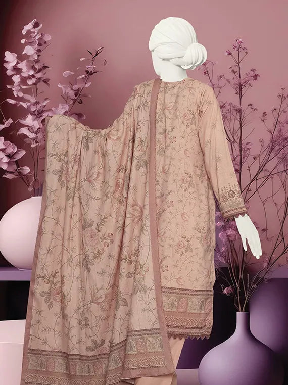 Shangrila Embroidered Printed Peach Slub Collection 2025 by ABC (D-466)