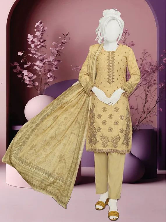 Shangrila Embroidered Printed Peach Slub Collection 2025 by ABC (D-467)