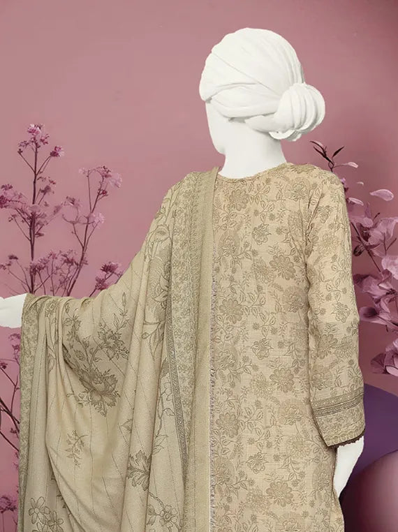 Shangrila Embroidered Printed Peach Slub Collection 2025 by ABC (D-470)