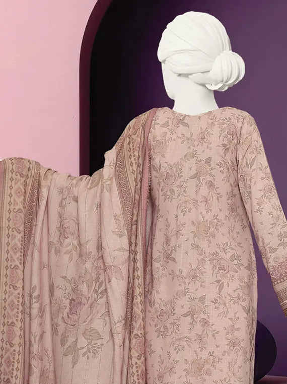 Shangrila Embroidered Printed Peach Slub Collection 2025 by ABC (D-471)