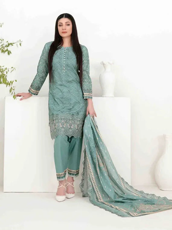 Shazmina Embroidered Lawn Collection 2025 By Tawakkal Fabric (D-1049)