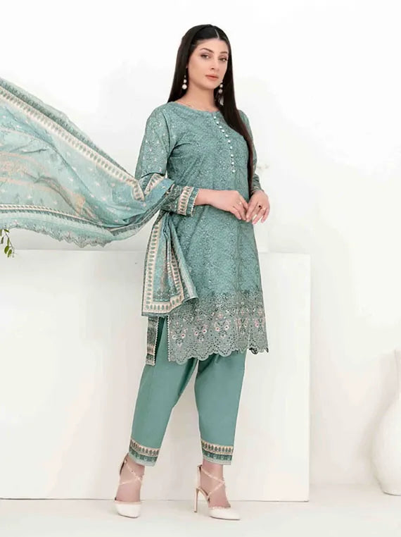 Shazmina Embroidered Lawn Collection 2025 By Tawakkal Fabric (D-1049)