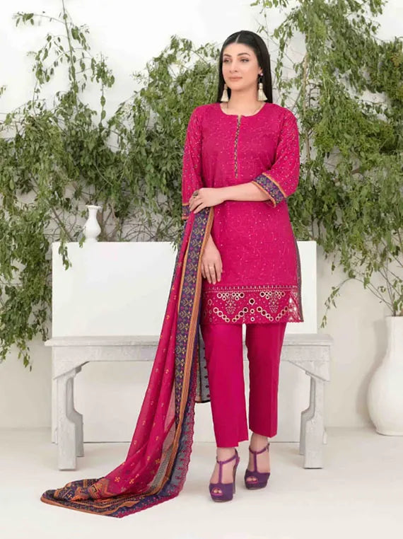Shazmina Embroidered Lawn Collection 2025 By Tawakkal Fabric (D-1050)