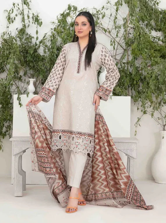 Shazmina Embroidered Lawn Collection 2025 By Tawakkal Fabric (D-1051)
