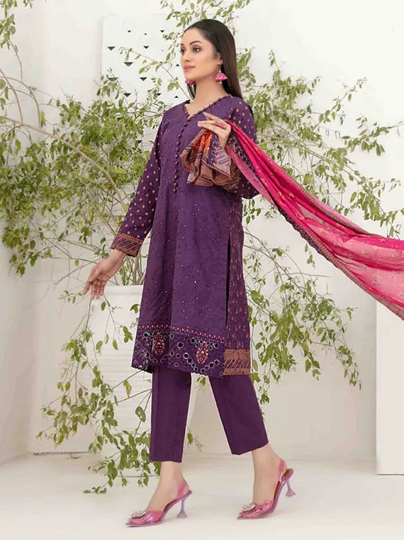 Shazmina Embroidered Lawn Collection 2025 By Tawakkal Fabric (D-1053)