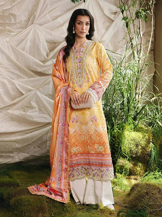Silah Printed & Embroidered Raw Silk Collection 2025 by RajBari (D-03)