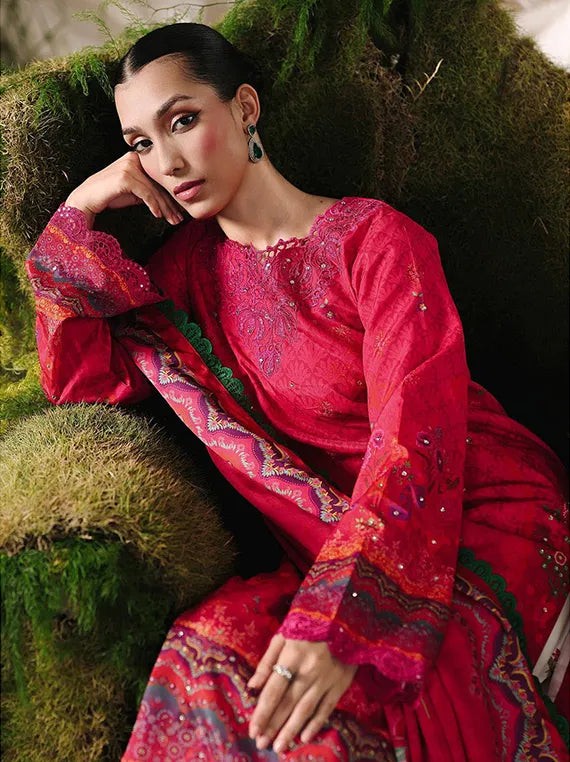 Silah Printed & Embroidered Raw Silk Collection 2025 by RajBari (D-05)