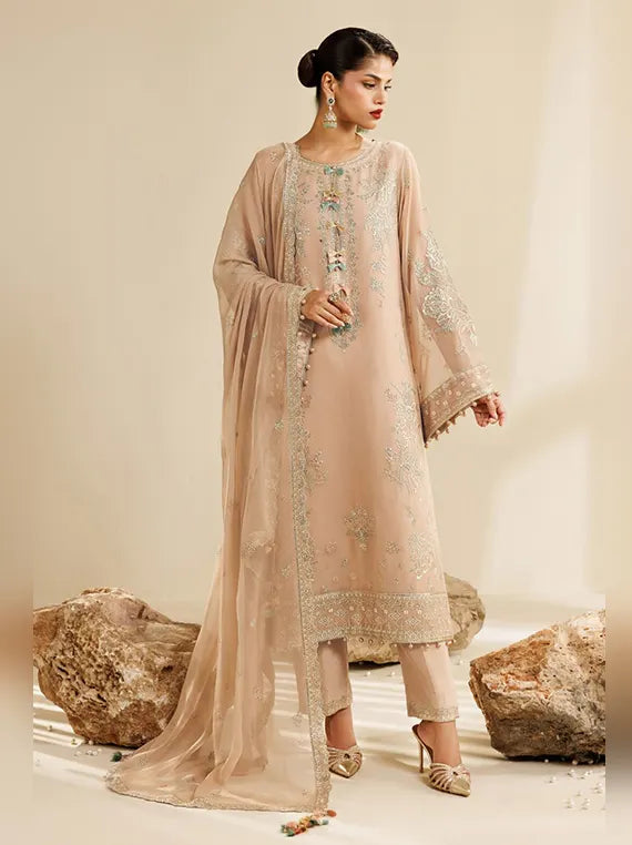 Sireine by Alizeh Unstitched Embroidered Chiffon Collection'26 (01-Dune)