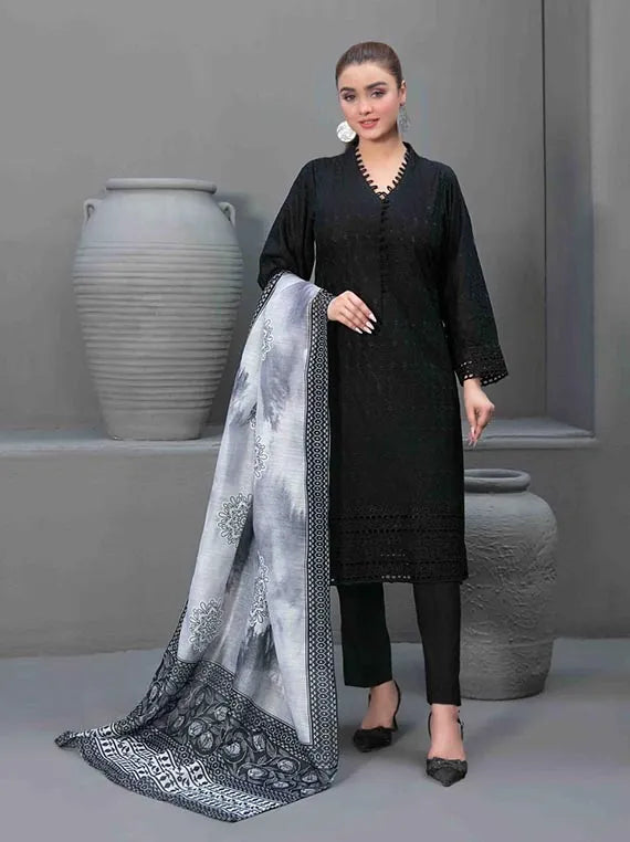 Siyah Embroidered Schiffli Lawn Collection 2024 (D-3575)