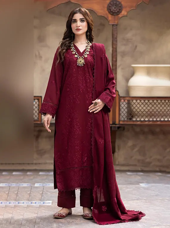Smile by Azam Arts Embroidered Unstitched Dhanak Slub Collection'26 (D-01)