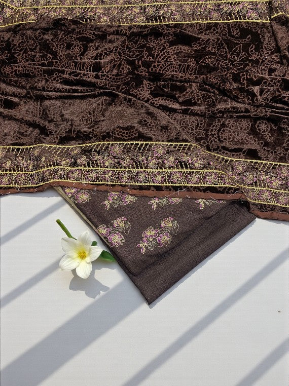 Softness & Cozy Embroidered Peach Leather Edit 2025 (25DS32-07)