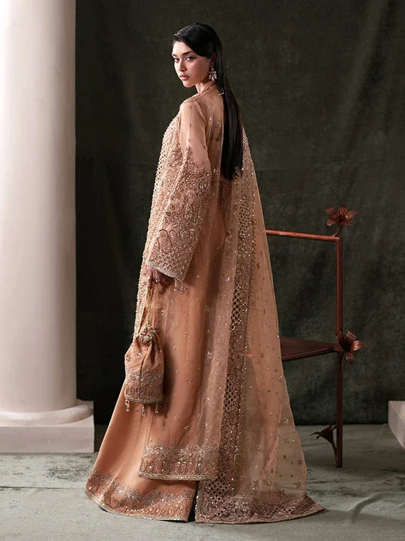 Starlit Jewels Embroidered Organza Collection 2026 by Emaan Adeel (Hessonite)