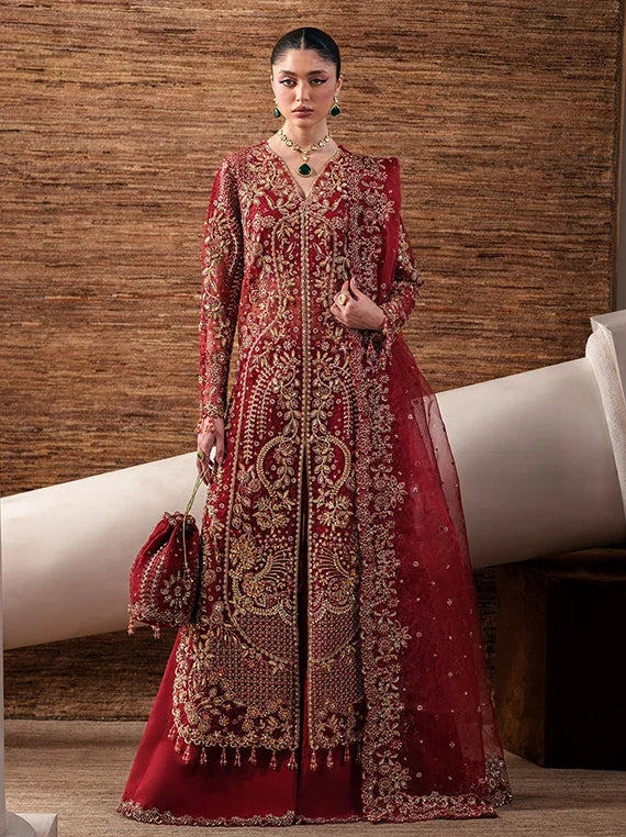 Starlit Jewels Embroidered Organza Collection 2026 by Emaan Adeel (Ruby Veil)