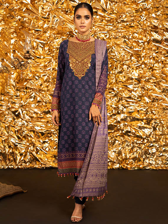 Stylish Summer Essentials Lawn Collection 2025 (FC-W-14E-22-3-Dark Blue)