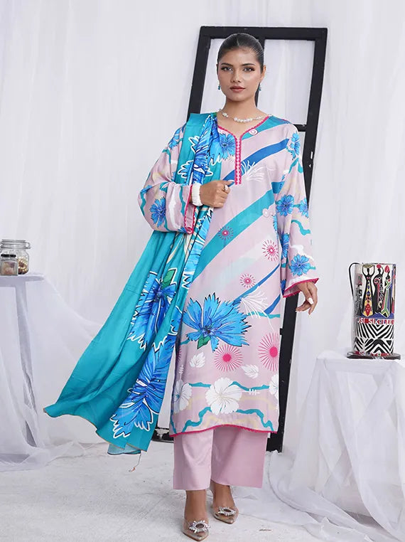 Sunlight Printed Linen Collection 2024 By AR Textile (D-05)