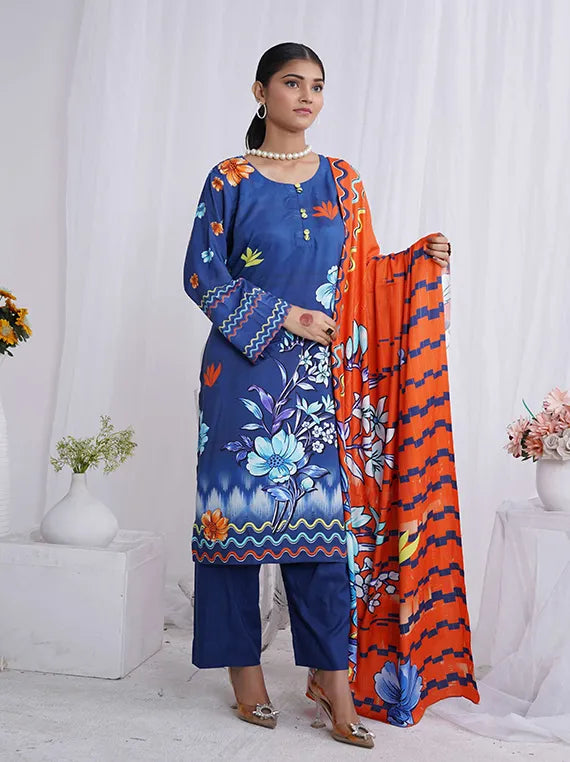 Sunlight Printed Linen Collection 2024 By AR Textile (D-08)