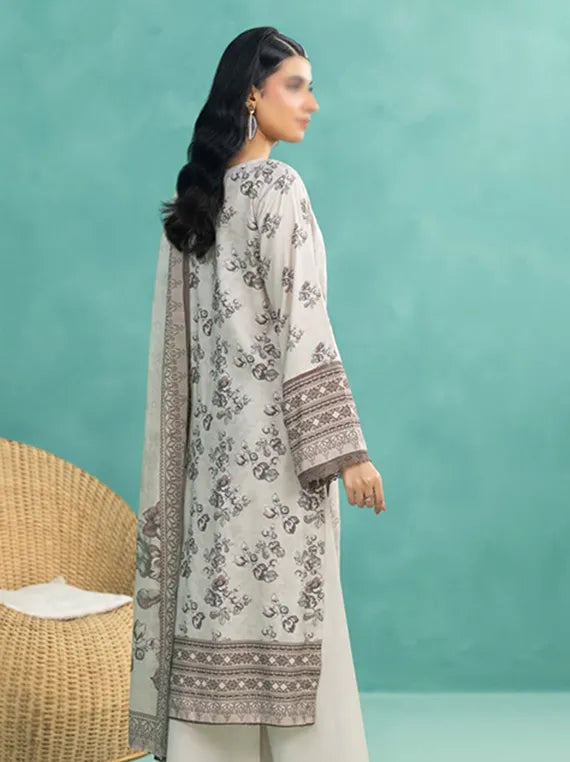 TEHZEEB by Fantak Embroidered Slub Staple Collection 2025 (D-01)