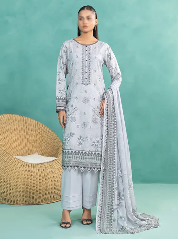 TEHZEEB by Fantak Embroidered Slub Staple Collection 2025 (D-02)