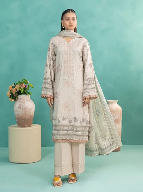 TEHZEEB by Fantak Embroidered Slub Staple Collection 2025 (D-03)