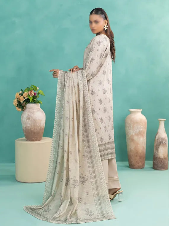 TEHZEEB by Fantak Embroidered Slub Staple Collection 2025 (D-03)