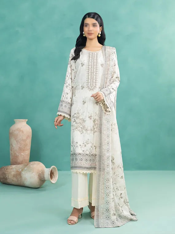 TEHZEEB by Fantak Embroidered Slub Staple Collection 2025 (D-06)