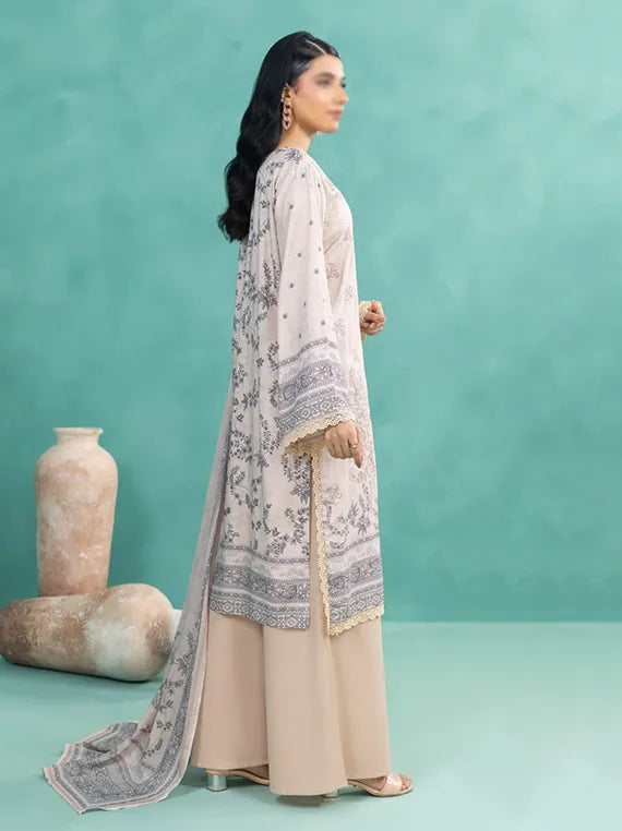TEHZEEB by Fantak Embroidered Slub Staple Collection 2025 (D-07)