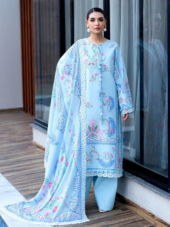 THE BREEZE Printed Lawn Collection 2026 by Naqsh (Azure Charm-00252)