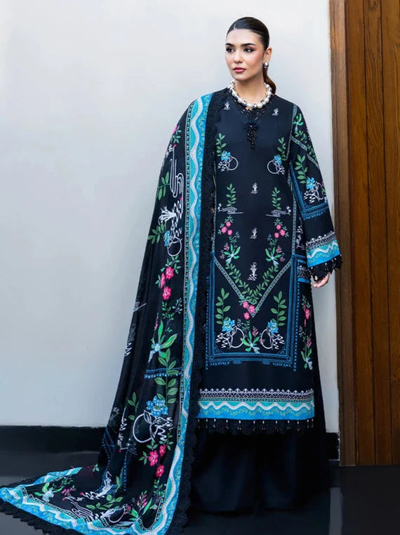 THE BREEZE Printed Lawn Collection 2026 by Naqsh (Moonlit Noir-00250)