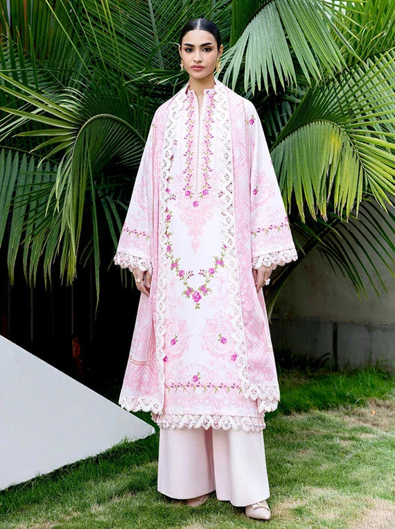 THE BREEZE Printed Lawn Collection 2026 by Naqsh (Pink Aurora-00251)