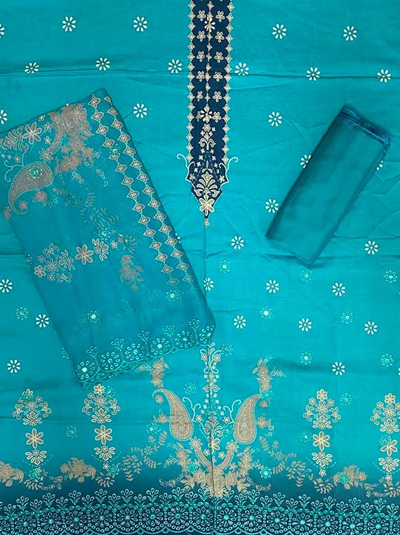 The Snuggle Embroidered Viscose Slub Linen Edit 2025 (25DK10-03)