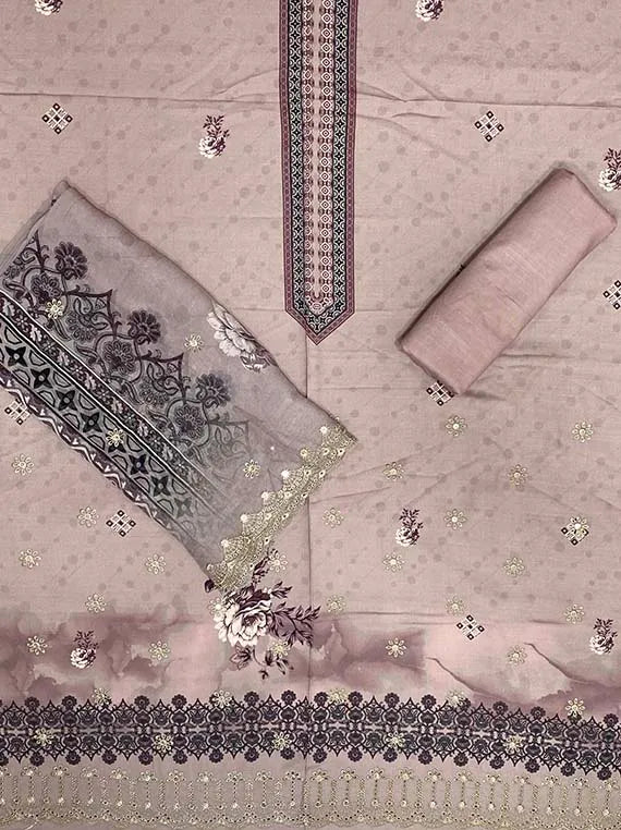 The Snuggle Embroidered Viscose Slub Linen Edit 2025 (25DK10-04)