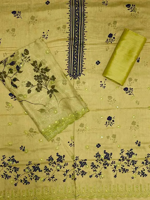 The Snuggle Embroidered Viscose Slub Linen Edit 2025 (25DK10-08)