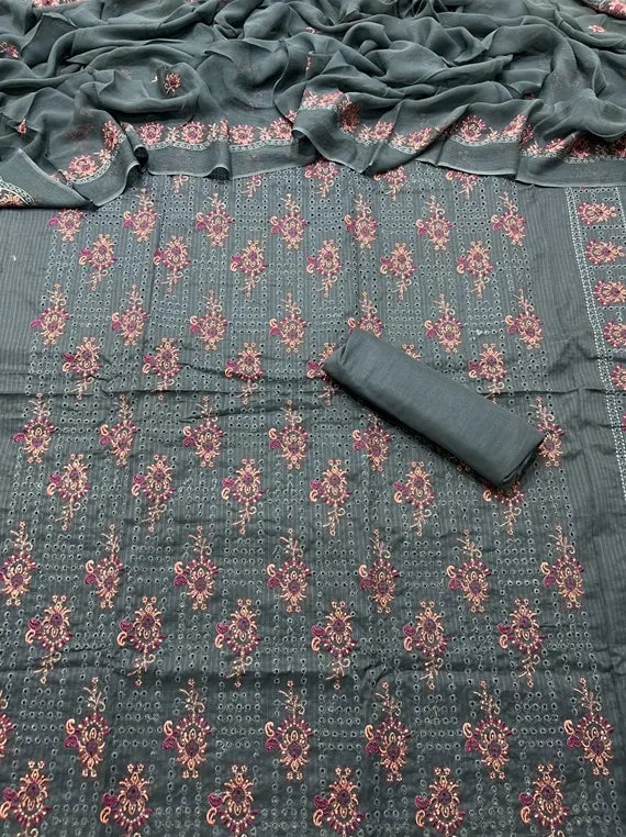 Three Piece Embroidered Lawn Collection 2024 (24DA63-16)