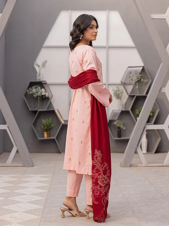 Tulip Embroidered Dhanak Collection 2025 By Fantak (D-02)