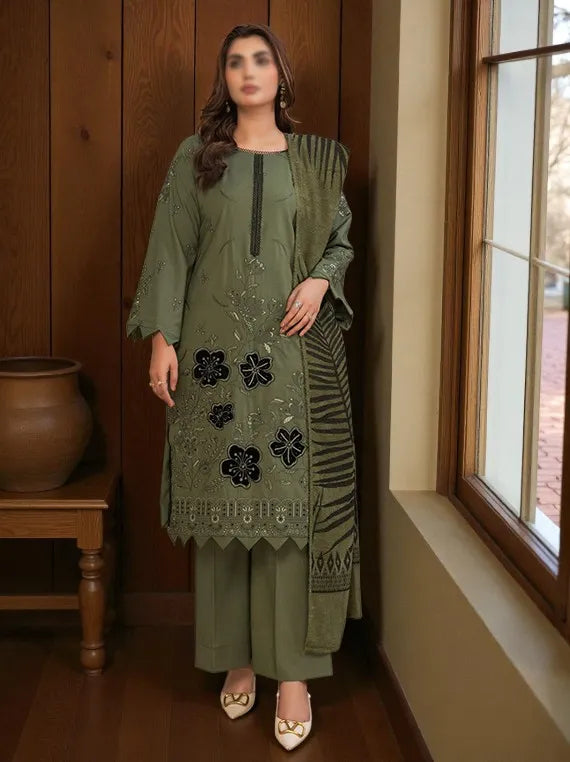 VOGUE by Fantak Embroidered Dhanak Collection 2025 (D-02)
