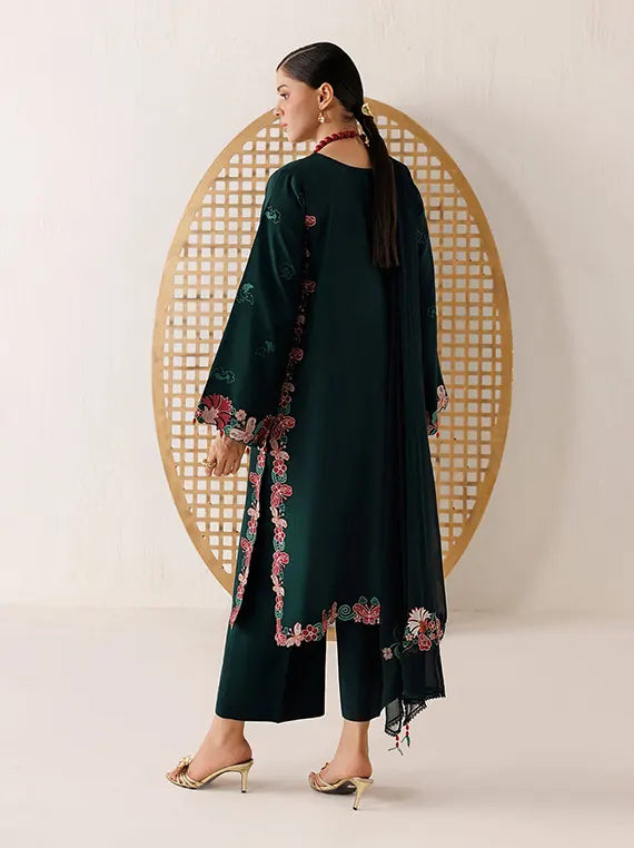 Veira by Farasha Unstitched Embroidered Raw Silk'26 (07-Eden Ivy)