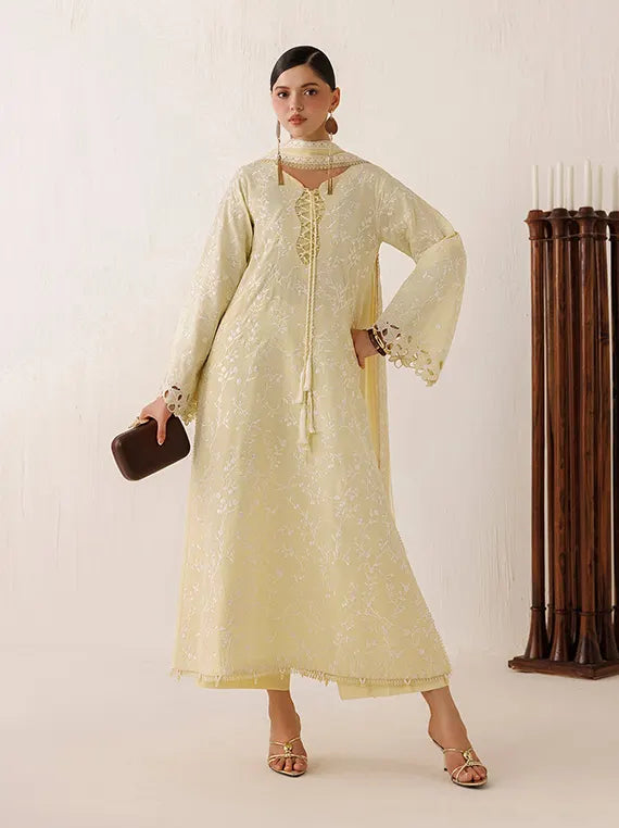 Veira by Farasha Unstitched Embroidered Raw Silk'26 (08-Mellow Luxe)