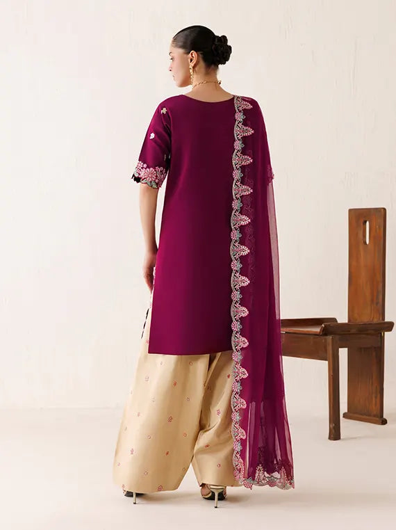 Veira by Farasha Unstitched Embroidered Raw Silk'26 (09-Dune Blossom)
