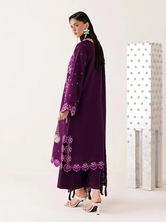 Veira by Farasha Unstitched Embroidered Raw Silk'26 (11-Dusk Veil)