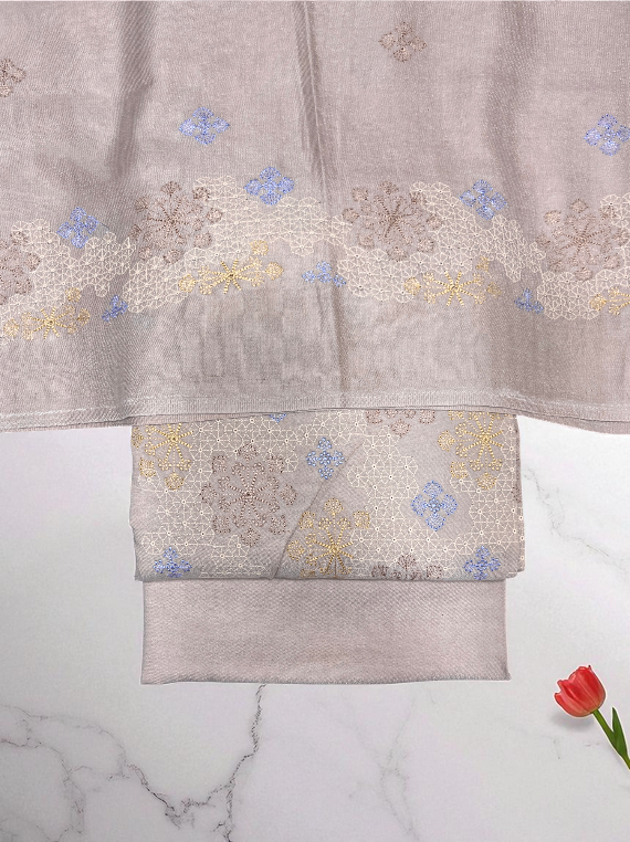 Velour Embroidered Peach Leather Edit25 Vol-25DU01 (25DU01-01)