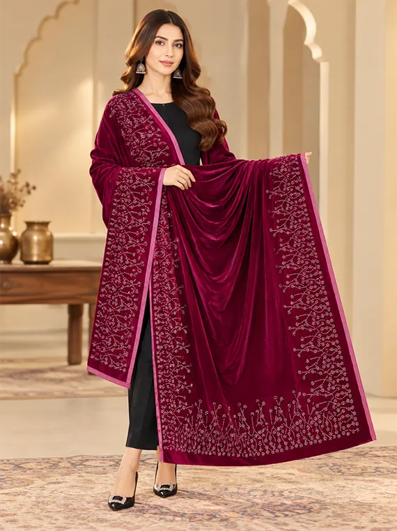 Velvet Shawl for Women Luxury Edit 2026 Vol-25DS38 (D-04)