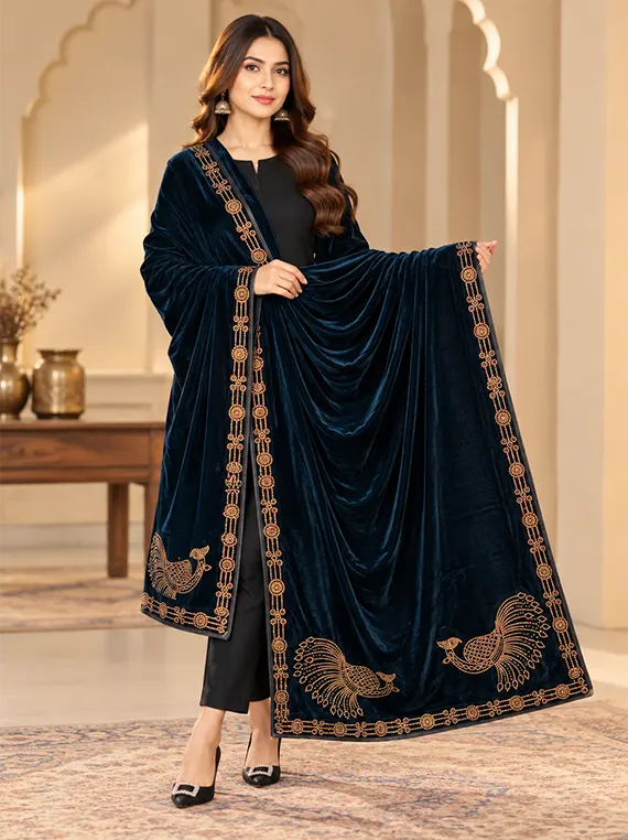 Velvet Shawl for Women Luxury Edit 2026 Vol-25DS38 (D-06)