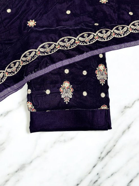 Velvet Embroidered Grace Edit 2025 Vol--IQ374 (D-07)