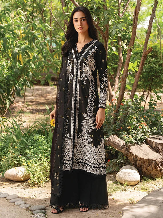 WHISPER Embroidered Lawn By Ayzel Collection 2026 Vol-1 (ZWU-0135-NIGHTVEIL)