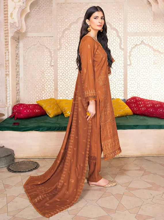 Wafa Embroidered Dhanak Collection 2024 By Riaz Arts (D-08)