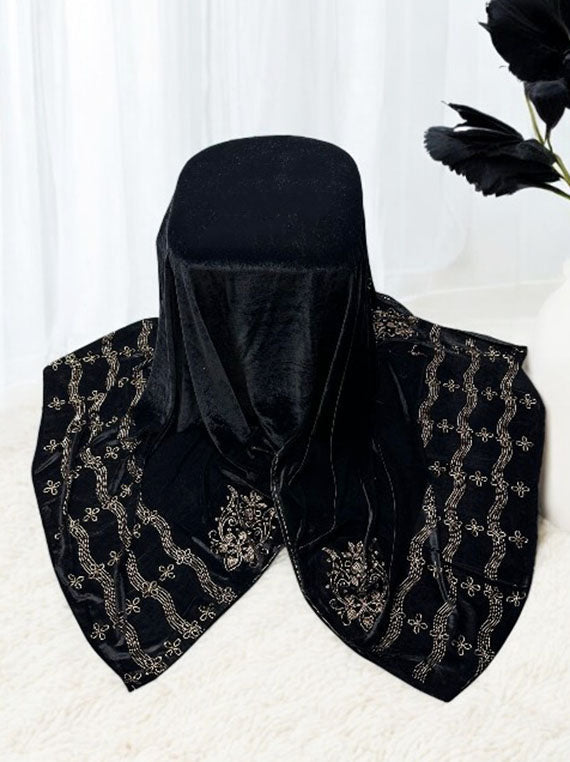 Warm & Soft Luxury Zig Zag Velvet Shawl Edit 2025 (25DS21-04)