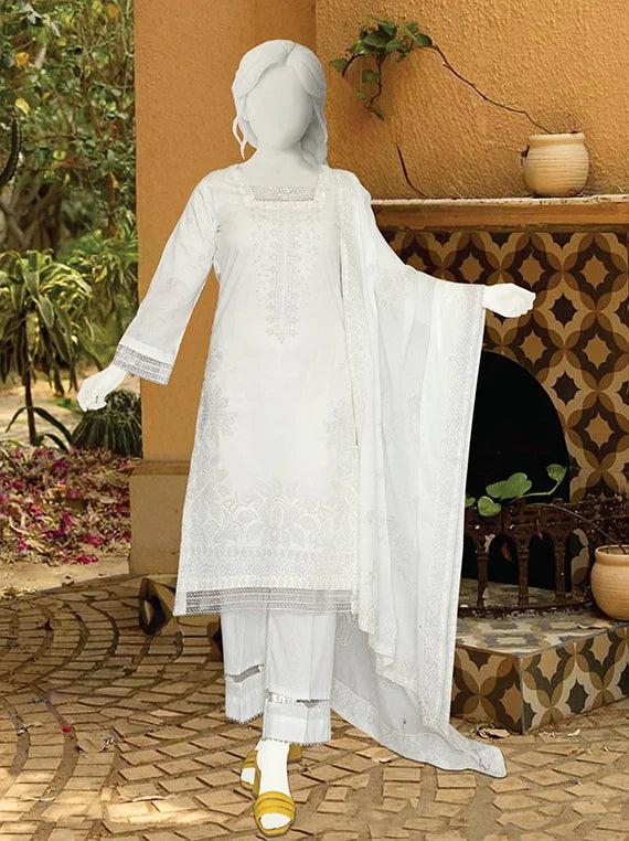 White Glow Embroidered Fancy Lawn Collection 2026 (ABC-173)
